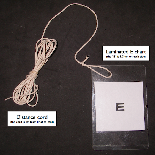 Equipment used to measure visual acuity