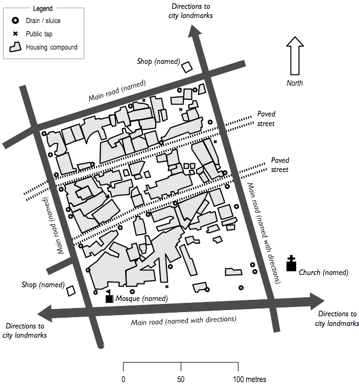 Enumeration area map for a city block in Addis Ababa, Ethiopia
