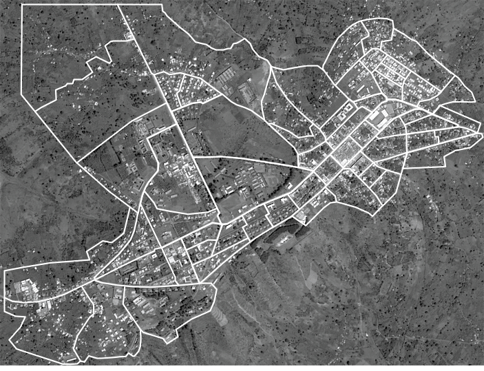 Segmenting a town into smaller sampling areas