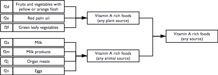 Recoding for vitamin A-rich foods