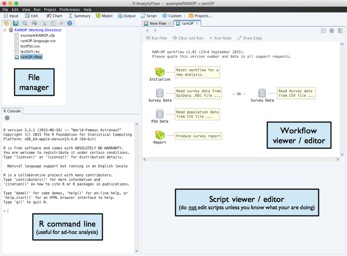 Opening a RAM-OP RAnalyticFlow workflow