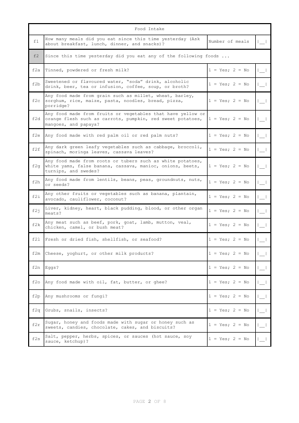 Page 2 of the RAM-OP questionnaire