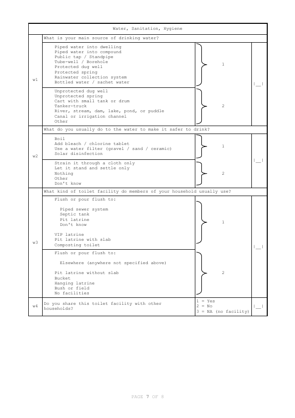 Page 7 of the RAM-OP questionnaire