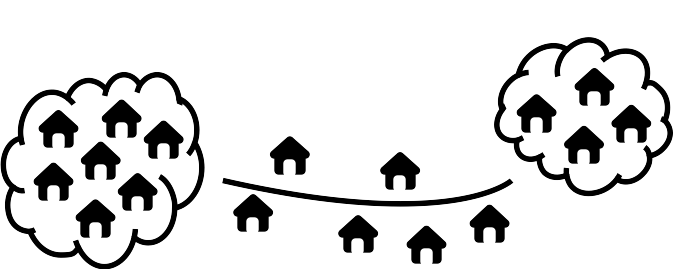 Community made up of three segments